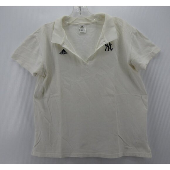 VINTAGE New York Yankees Polo Shirt XXL Adidas Golf Pullover MLB * - Picture 1 of 15